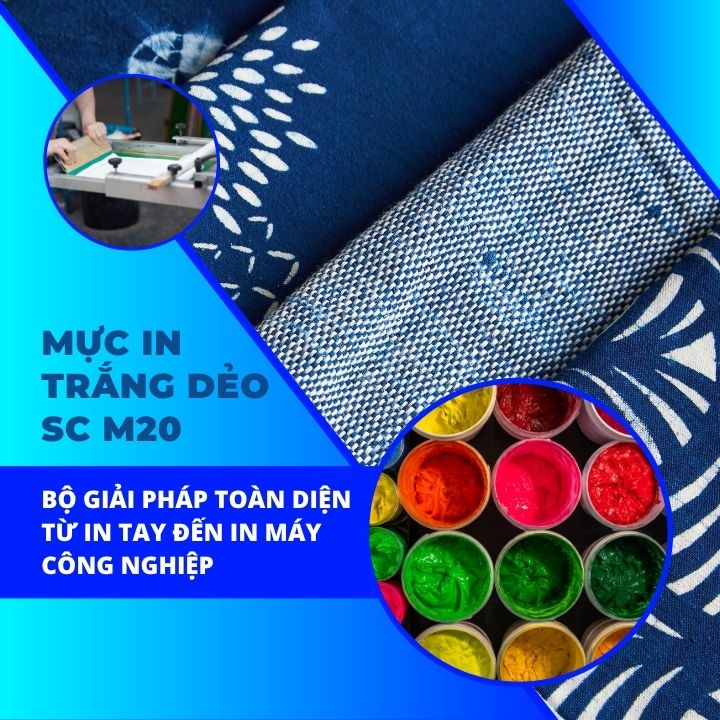 Mực in trắng dẻo SC M20 – Bộ giải pháp toàn diện từ in tay đến in máy công nghiệp